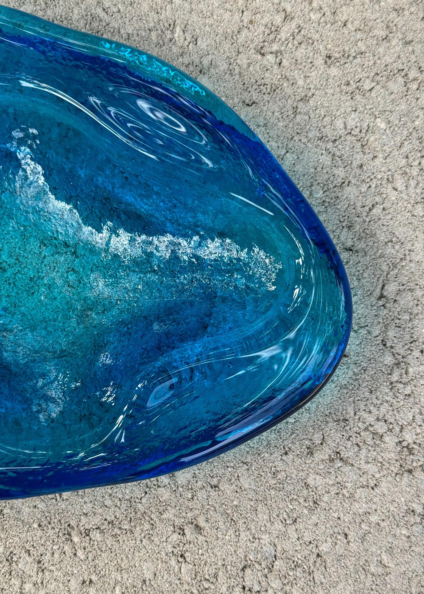 Winslow Anderson Handmade Amoeba Freeform Glass Bowl / Tray for Blenko, c.1965 11