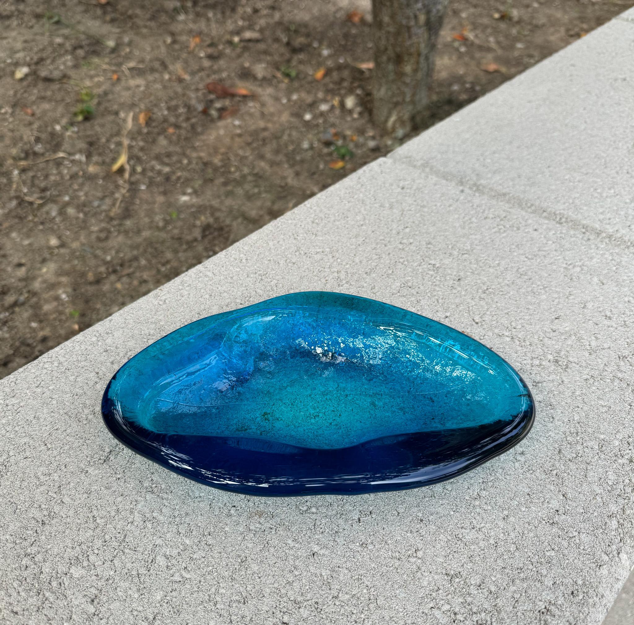Winslow Anderson Handmade Amoeba Freeform Glass Bowl / Tray for Blenko, c.1965 12