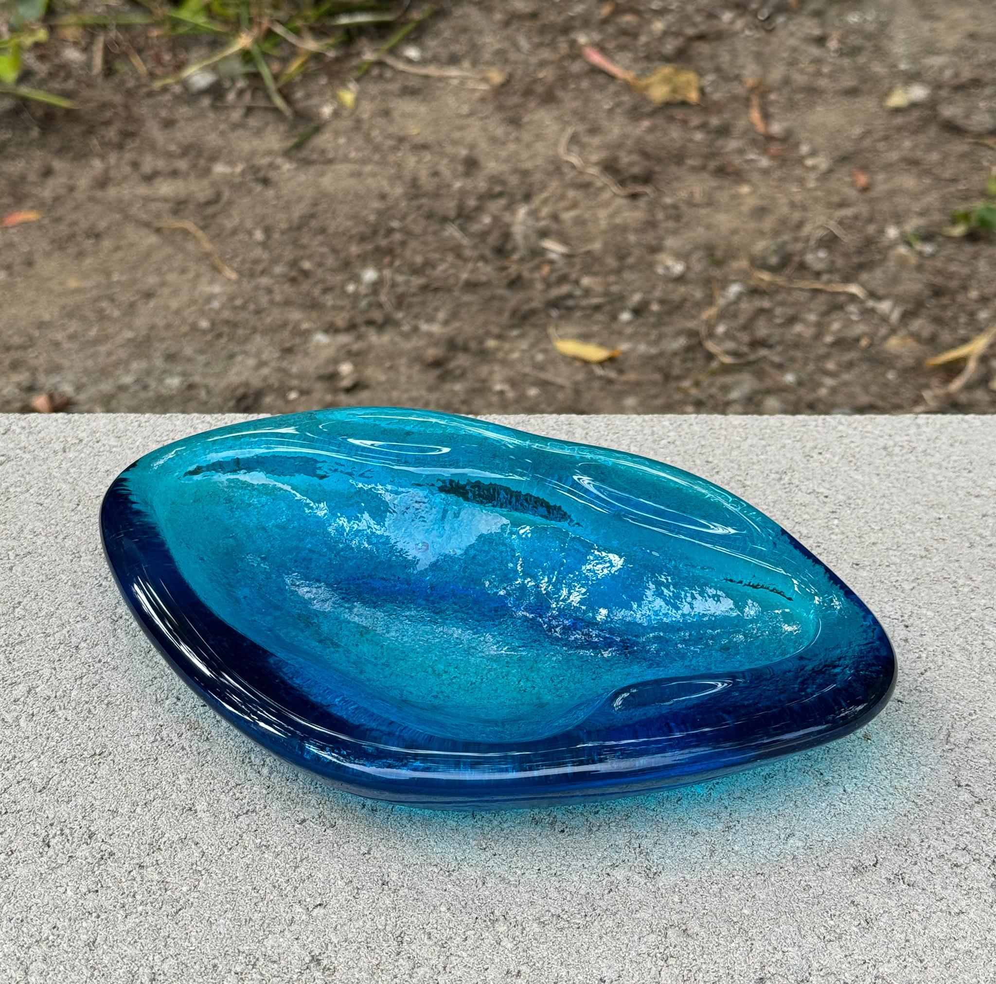 Winslow Anderson Handmade Amoeba Freeform Glass Bowl / Tray for Blenko, United States, c.1965.
