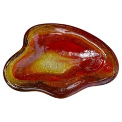 Handgefertigte Amoeba-Schale/Tablett aus frei geformtem Glas von Winslow Anderson für Blenko, ca. 1965