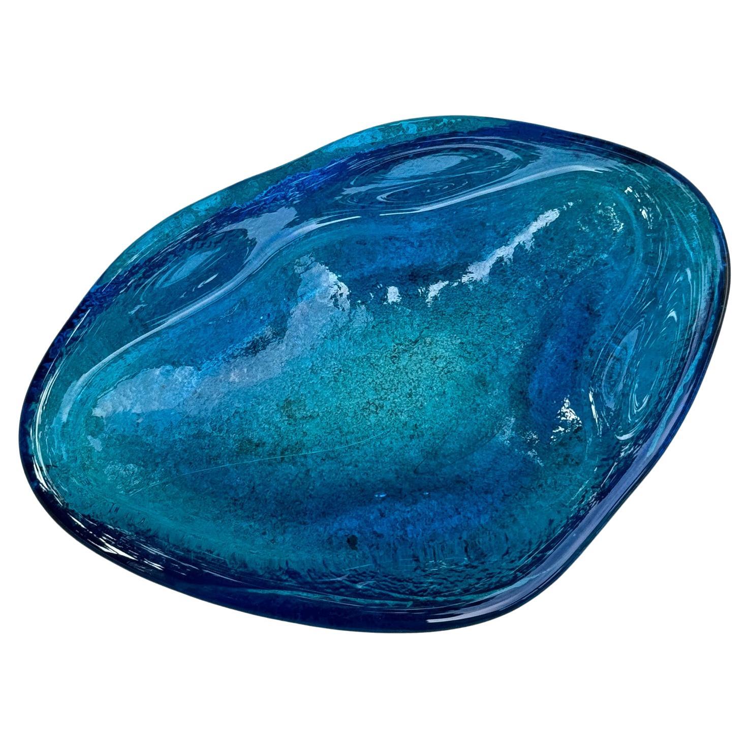 Handgefertigte Amoeba-Schale/Tablett aus frei geformtem Glas von Winslow Anderson für Blenko, ca. 1965