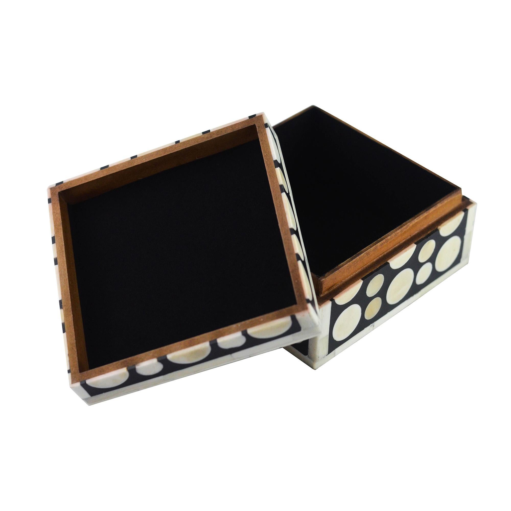 Modern Winslow Box in Natural and Black Bone by CuratedKravet