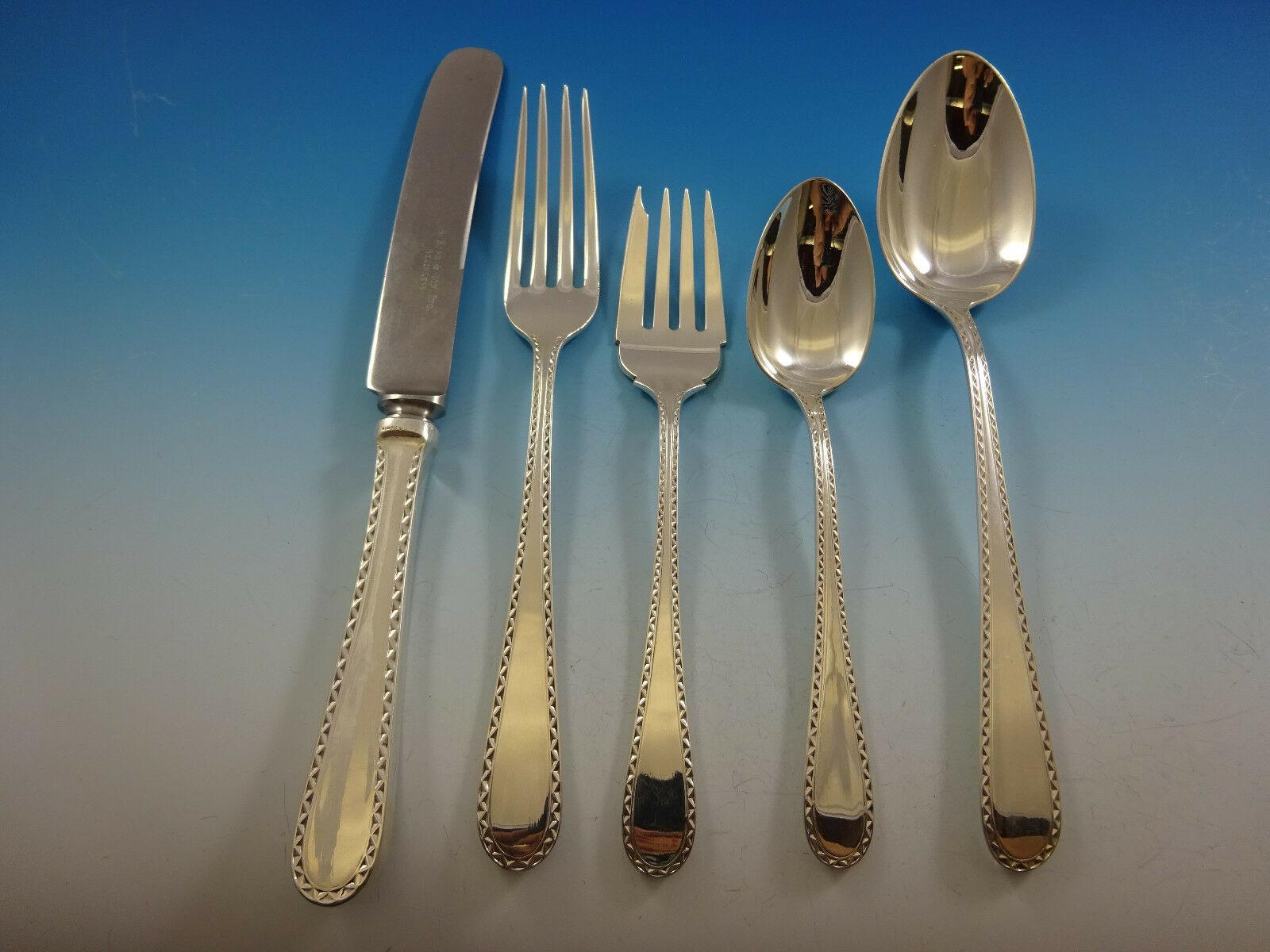 Exceptional Winslow by Kirk huge sterling silver flatware set - 155 pieces. This set includes:

12 knives, 8 3/4