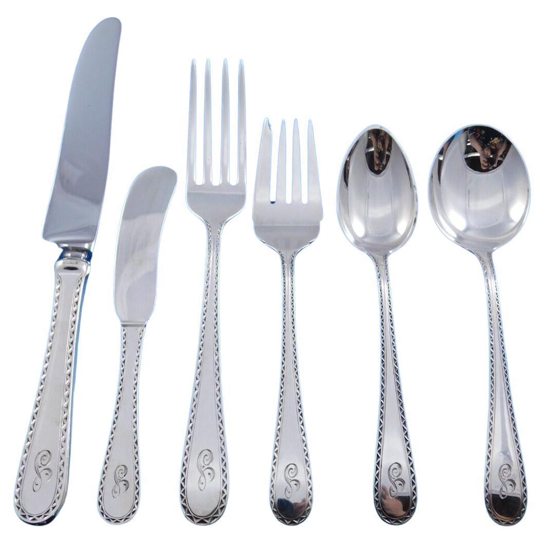 Winslow by Kirk Sterling Silver Flatware Set for 8 Service 51 pieces Monogram S For Sale