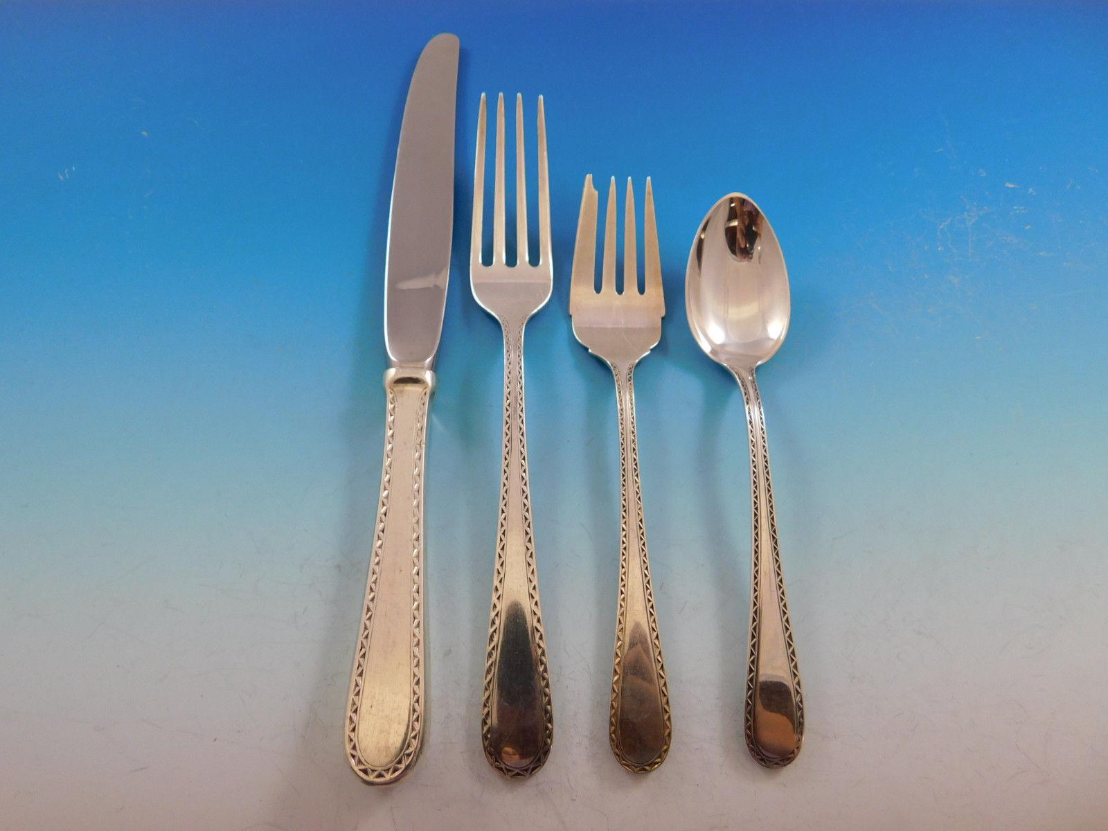 Winslow by Kirk Stieff Sterling Silver Flatware Set for 12 Service 60 Pieces In Excellent Condition For Sale In Big Bend, WI