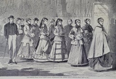 Winslow Homer 19th Century Woodcut Engraving "The Morning Walk"