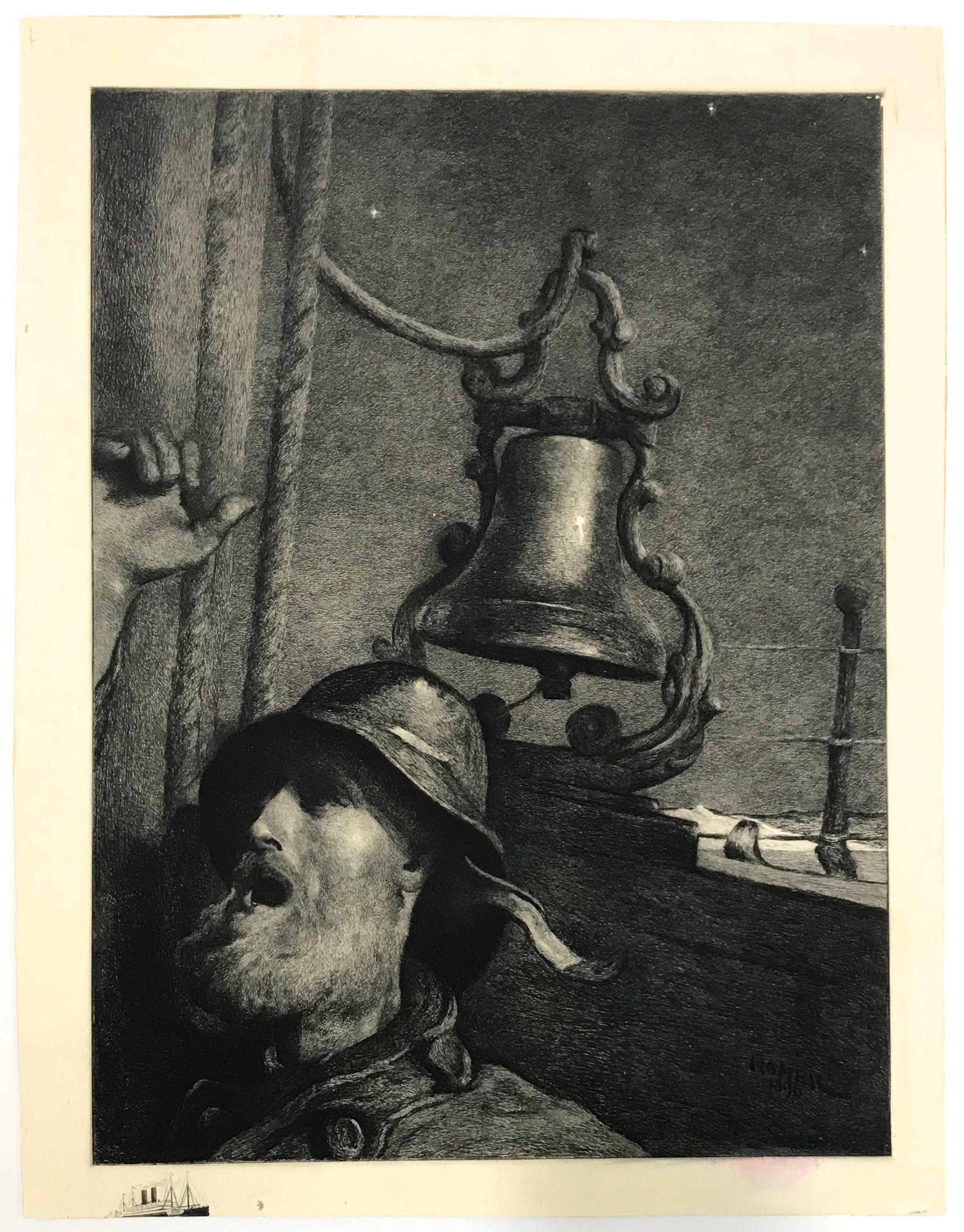 Medium: etching (etched by William Bicknell after Winslow Homer's 1896 painting). Although there is no inscription, it is presumed to have been published in 1906 by the John A. Lowell Bank Note Co., Boston, and issued for the Hamburg-American Line