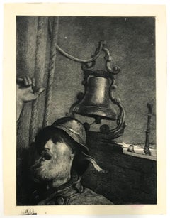 Antique (after) Winslow Homer "The Lookout -- All's Well" etching