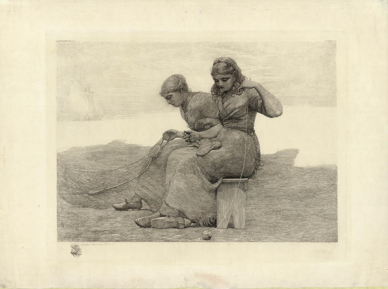 Mending the Tears - Print by Winslow Homer