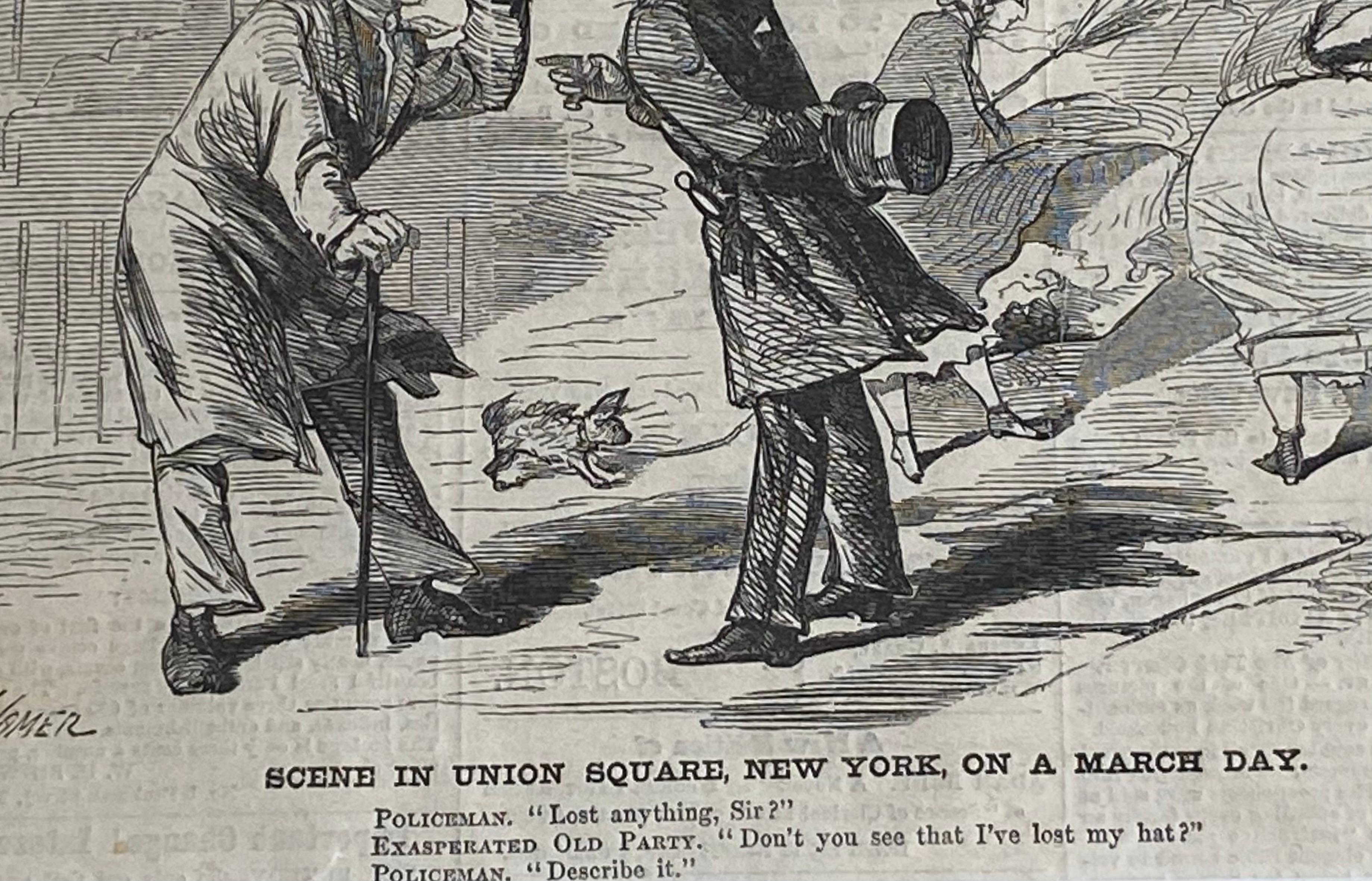 Scène à Union Square, New York, un jour de mars - Académique Print par Winslow Homer