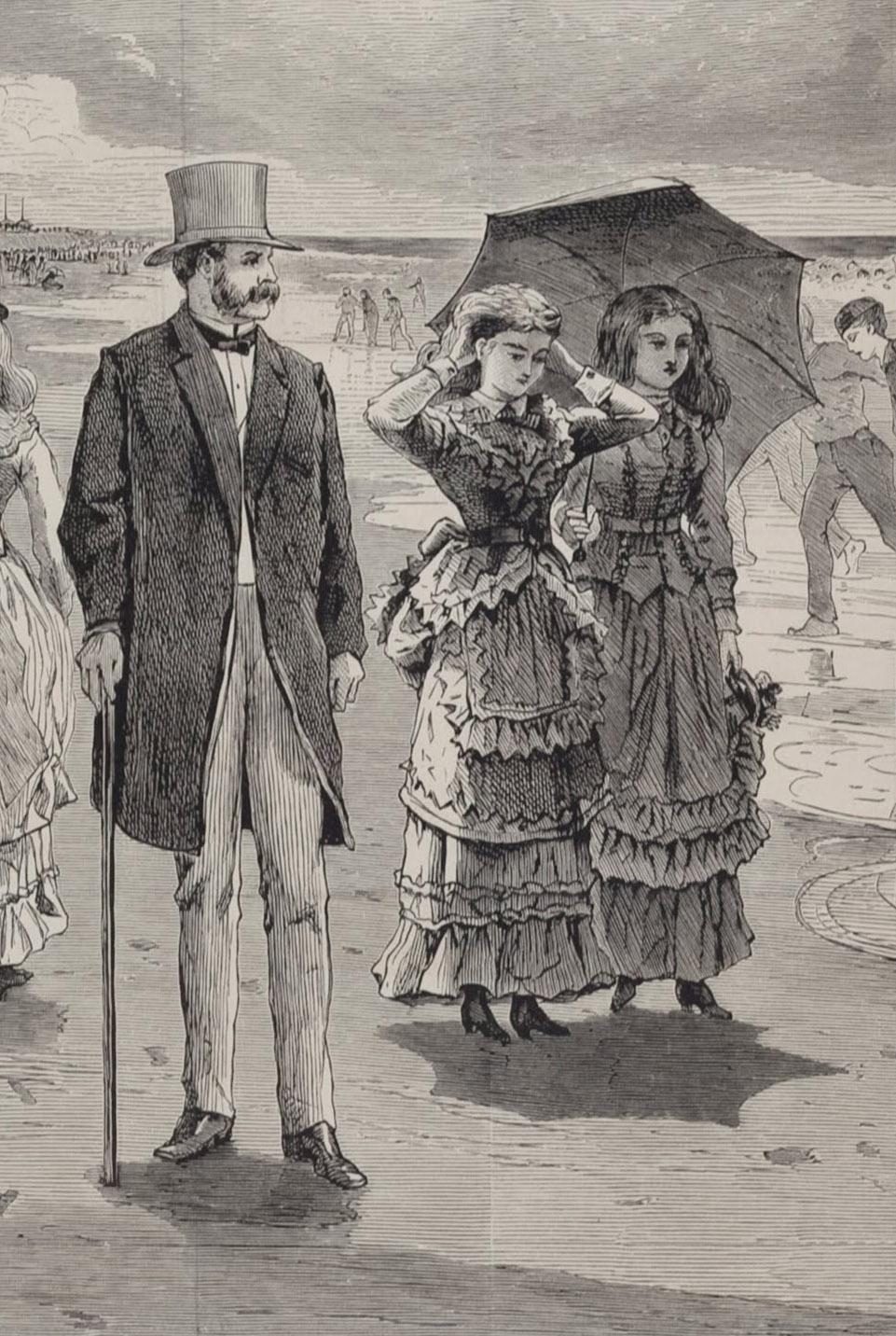 The Beach at Long Branch - American Realist Print by Winslow Homer