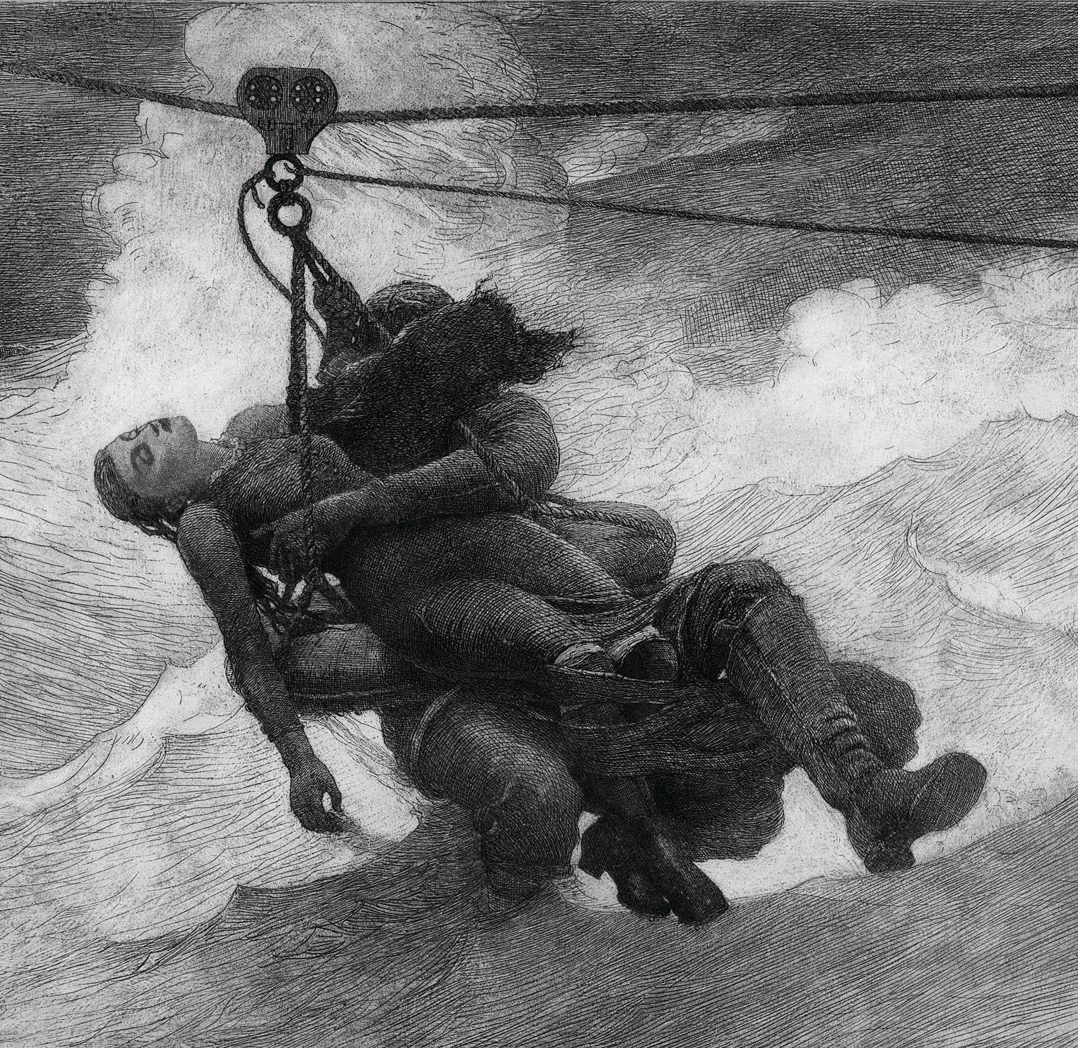 The Life Line - Gray Print by Winslow Homer