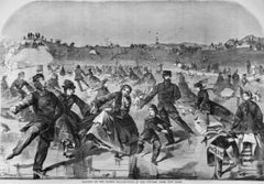 "Skating on Ladies' Pond Central Park": Winslow Homer 19th C. Woodcut Engraving