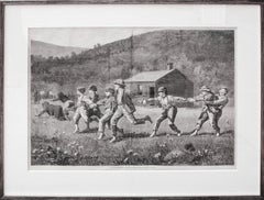 Winslow Homer "Snap The Whip" ilustración de Harper's, grabada por Lagarde