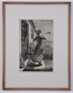 Winslow Homer wood engraving, 1870, famous image