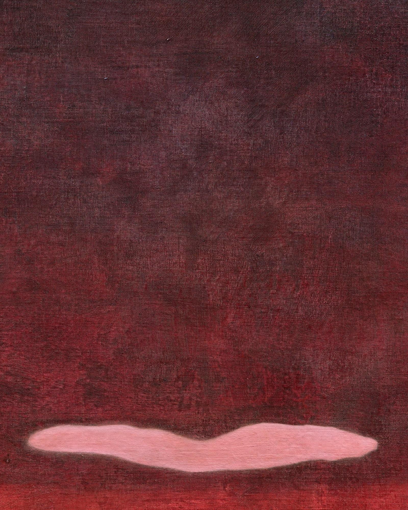 Beheld at the Last Stopinder - Gelassenes minimalistisches abstraktes Ölgemälde – Painting von Winston Chmielinski