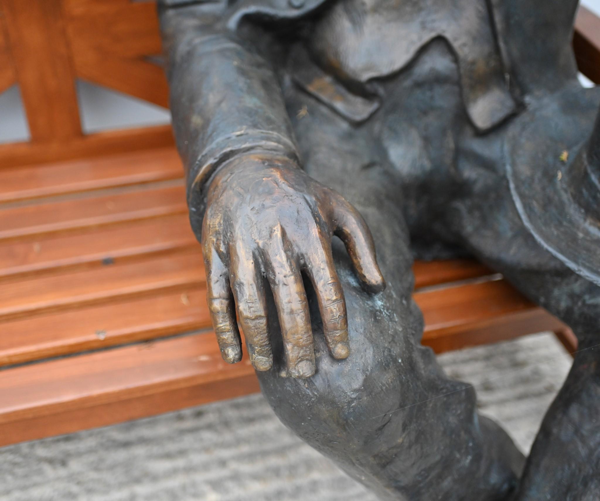 Winston Churchill Bench Bronze Statue Garden Casting Seat British PM For Sale 8