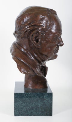 Winston Churchill Bronze Bust Sculpture by Earline Heath King (1913-2011)
