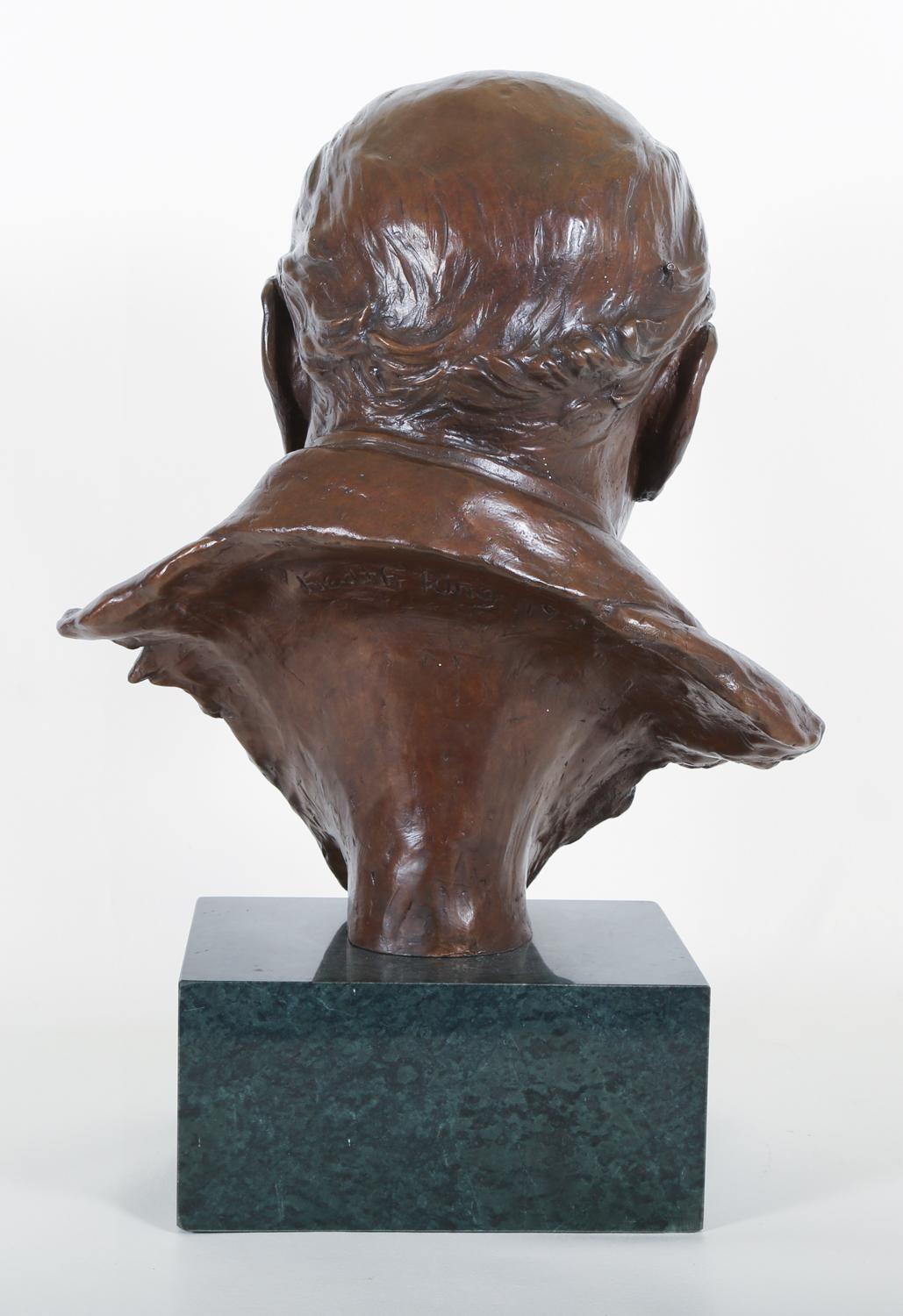 American Winston Churchill Bronze Bust Sculpture by Earline Heath King (1913-2011)