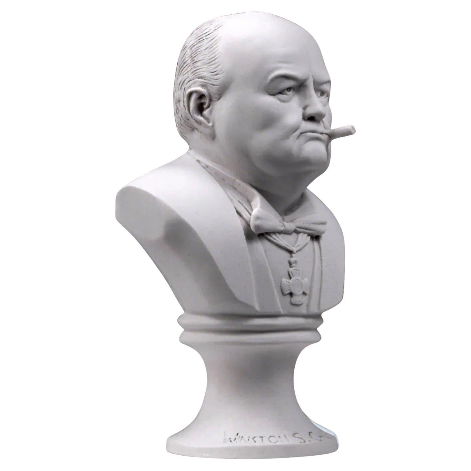 This 20th-century **Winston Churchill bust sculpture** beautifully captures the essence of one of Britain’s most revered leaders. Crafted with meticulous detail, the bust portrays Churchill’s unmistakable features—his strong jawline, furrowed brow,