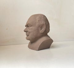 Winston Churchill Ceramic Money Bank Bust, 1970s