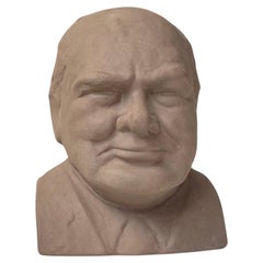 Winston Churchill Ceramic Money Bank Bust, 1970s