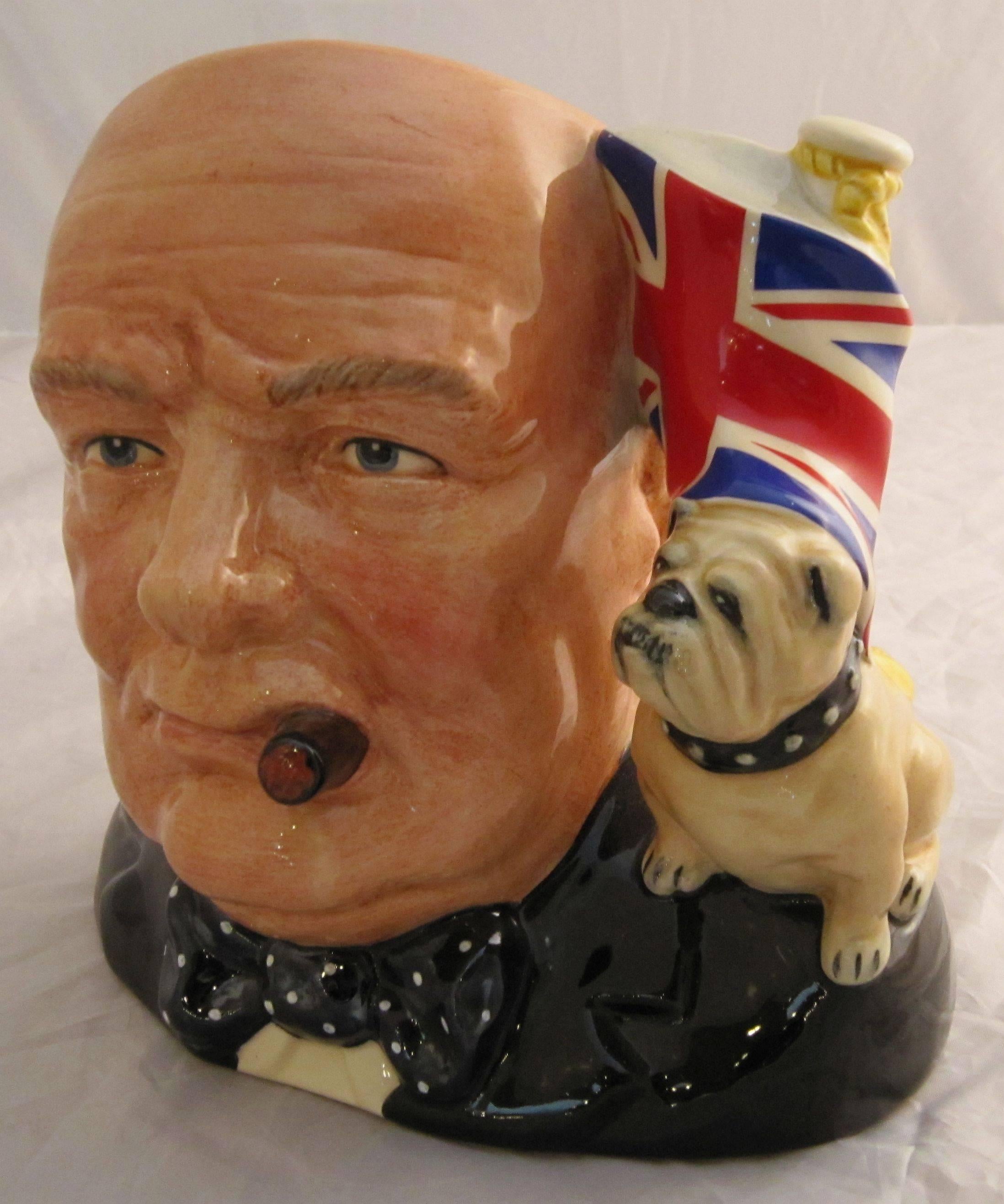 A handsome Winston Churchill character jug or decorative mug by the English pottery firm, Royal Doulton.


  