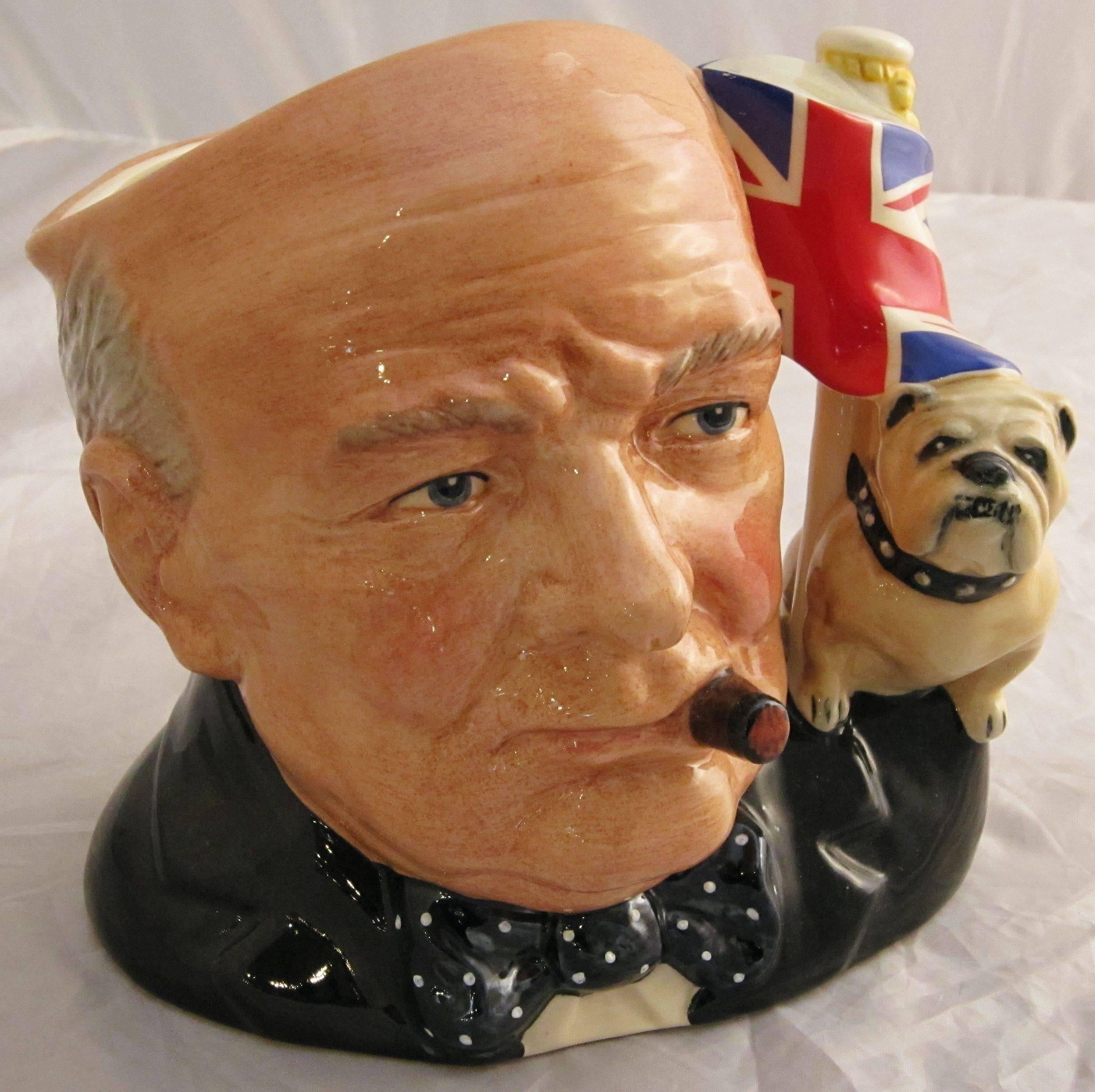 Glazed Winston Churchill Character Jug by Royal Doulton