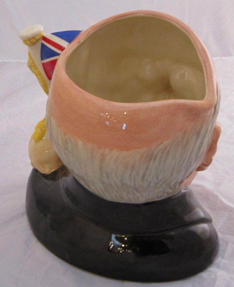 Winston Churchill Character Jug by Royal Doulton In Good Condition For Sale In Austin, TX