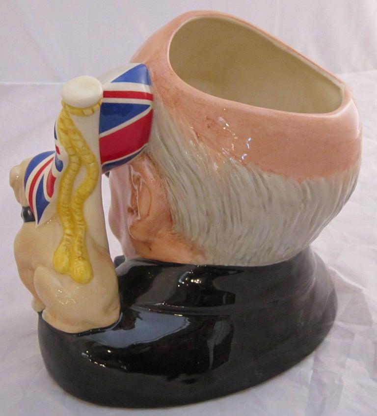 Winston Churchill Character Jug by Royal Doulton In Good Condition In Austin, TX