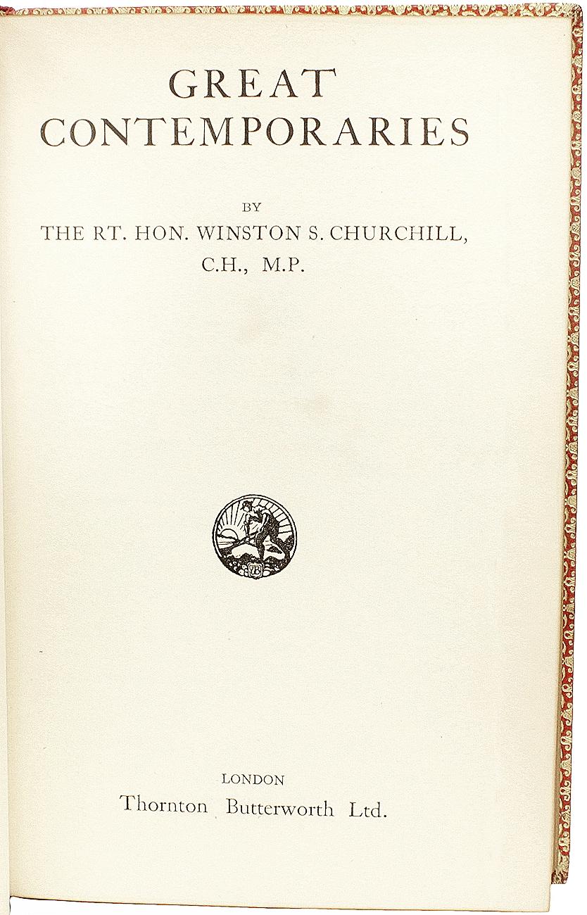 British Winston CHURCHILL. Great Contemporaries - FIRST EDITION - 1937 For Sale