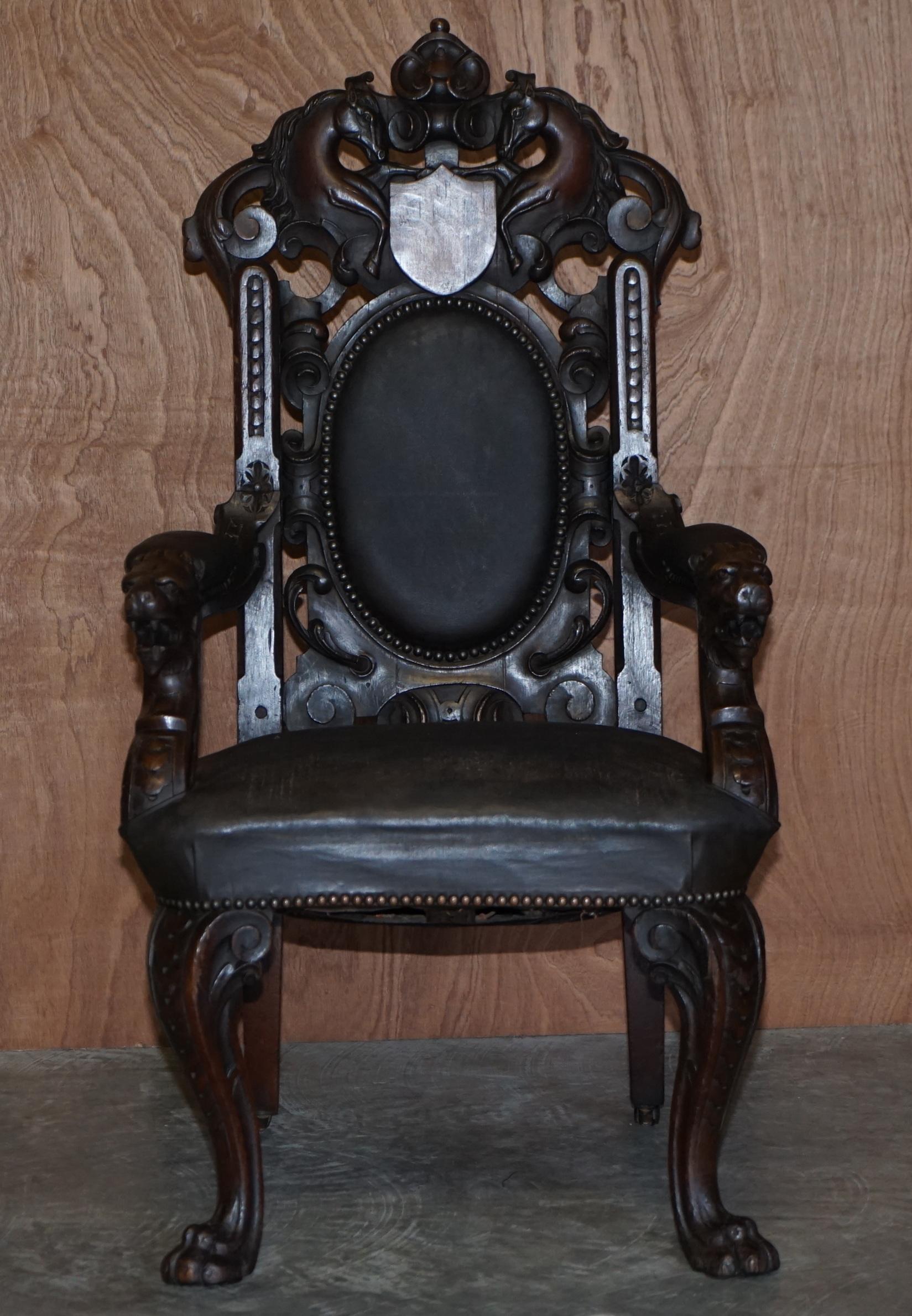 Winston Churchill Linked Harry Warren House Eight Antique Dining Carver Chairs For Sale 7