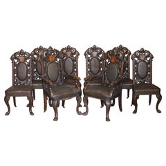 Winston Churchill Linked Harry Warren House Eight Antique Dining Carver Chairs