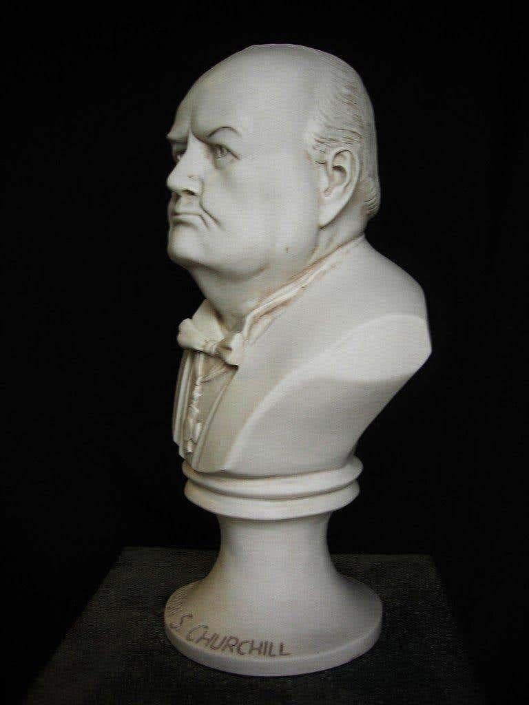 European Winston Churchill Marble Bust, 20th Century