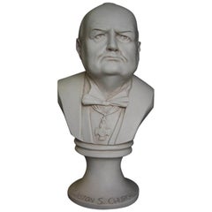 Winston Churchill Marble Bust, 20th Century