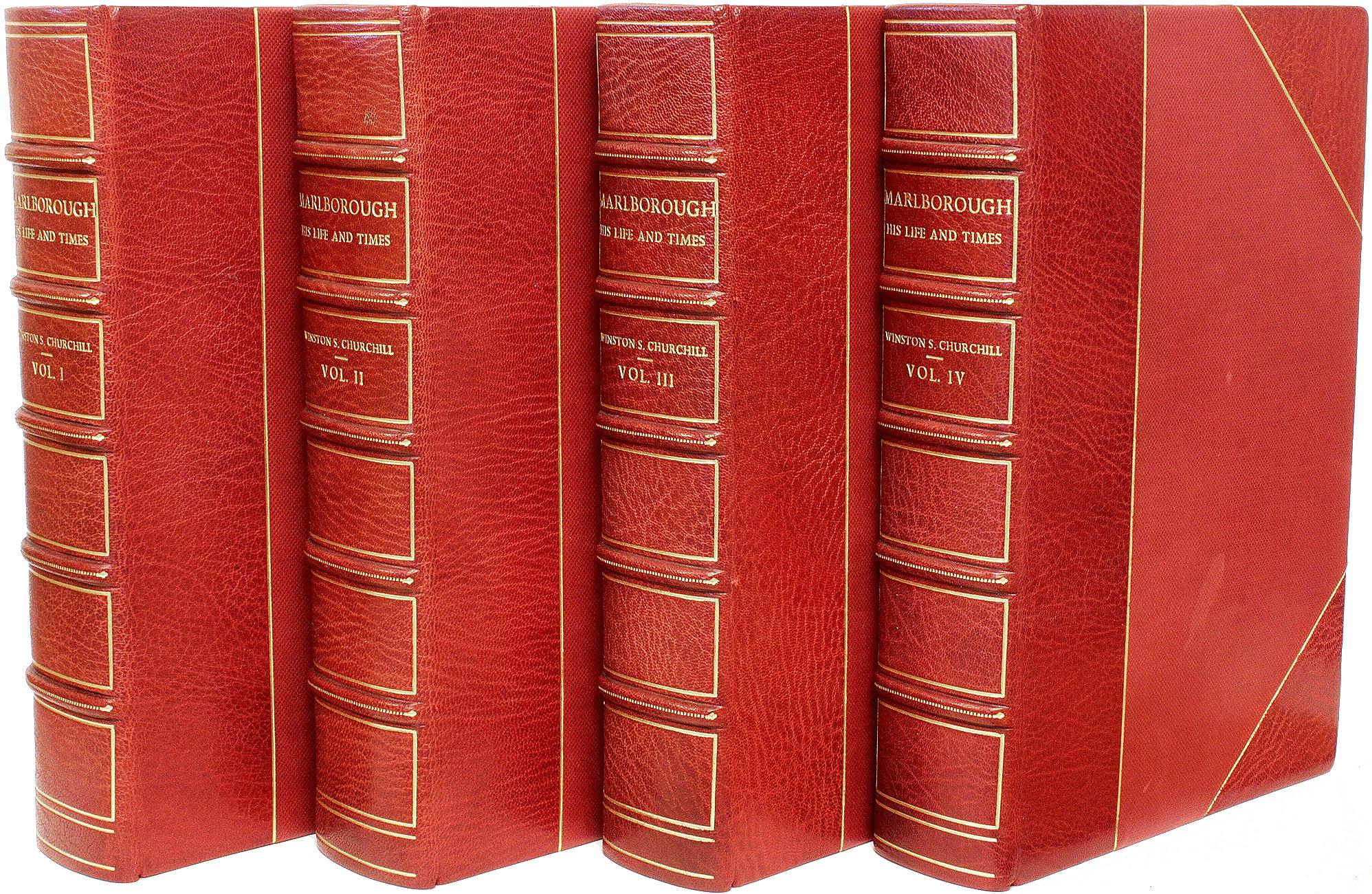 AUTEUR : CHURCHILL, Winston S. 

TITRE : Marlborough, sa vie et son époque.

ÉDITEUR : Londres : George G. Harrap, 1933, 34, 36, 38.

DESCRIPTION : TOUTES LES PREMIÈRES ÉDITIONS. 4 volumes, 9-1/16