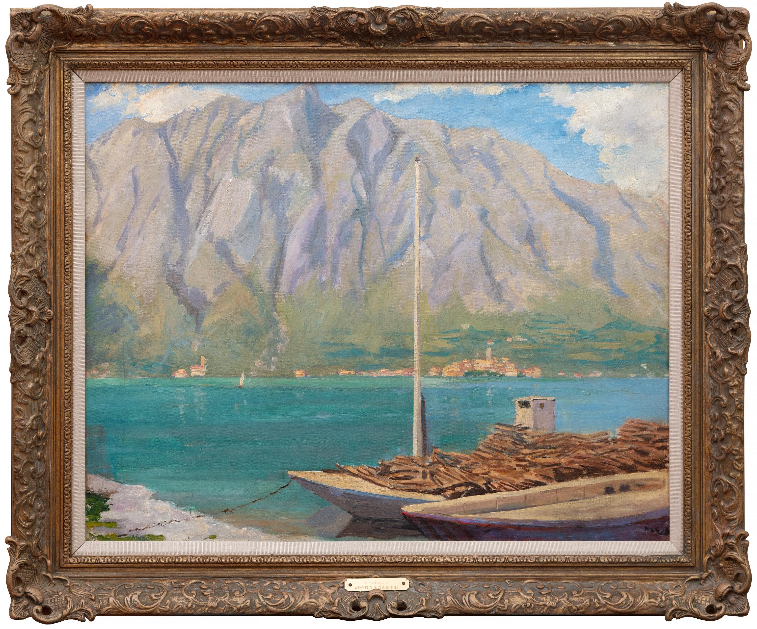 By Lake Lugano - Painting by Winston Churchill