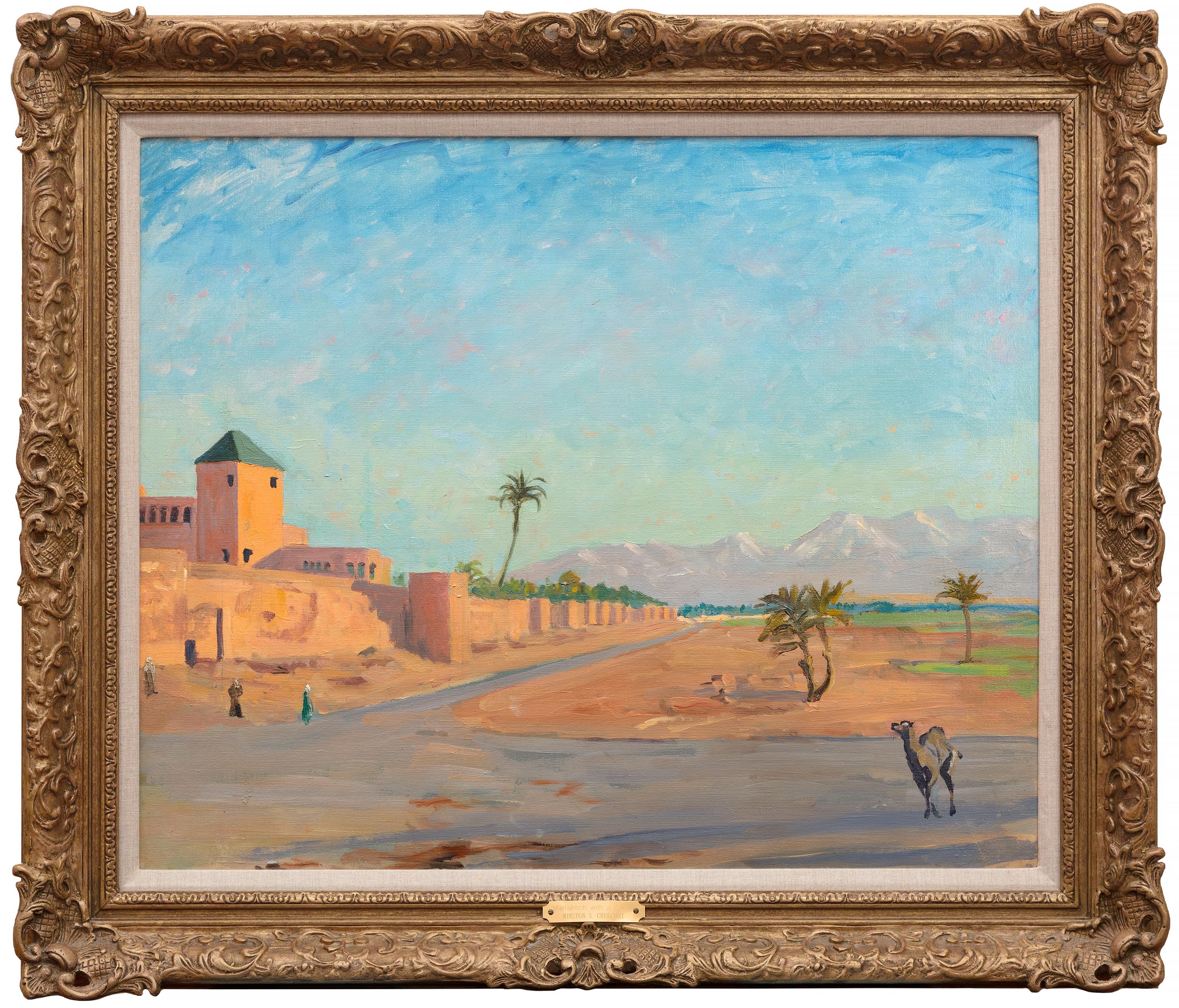 Marrakech with a Camel - Painting by Winston Churchill