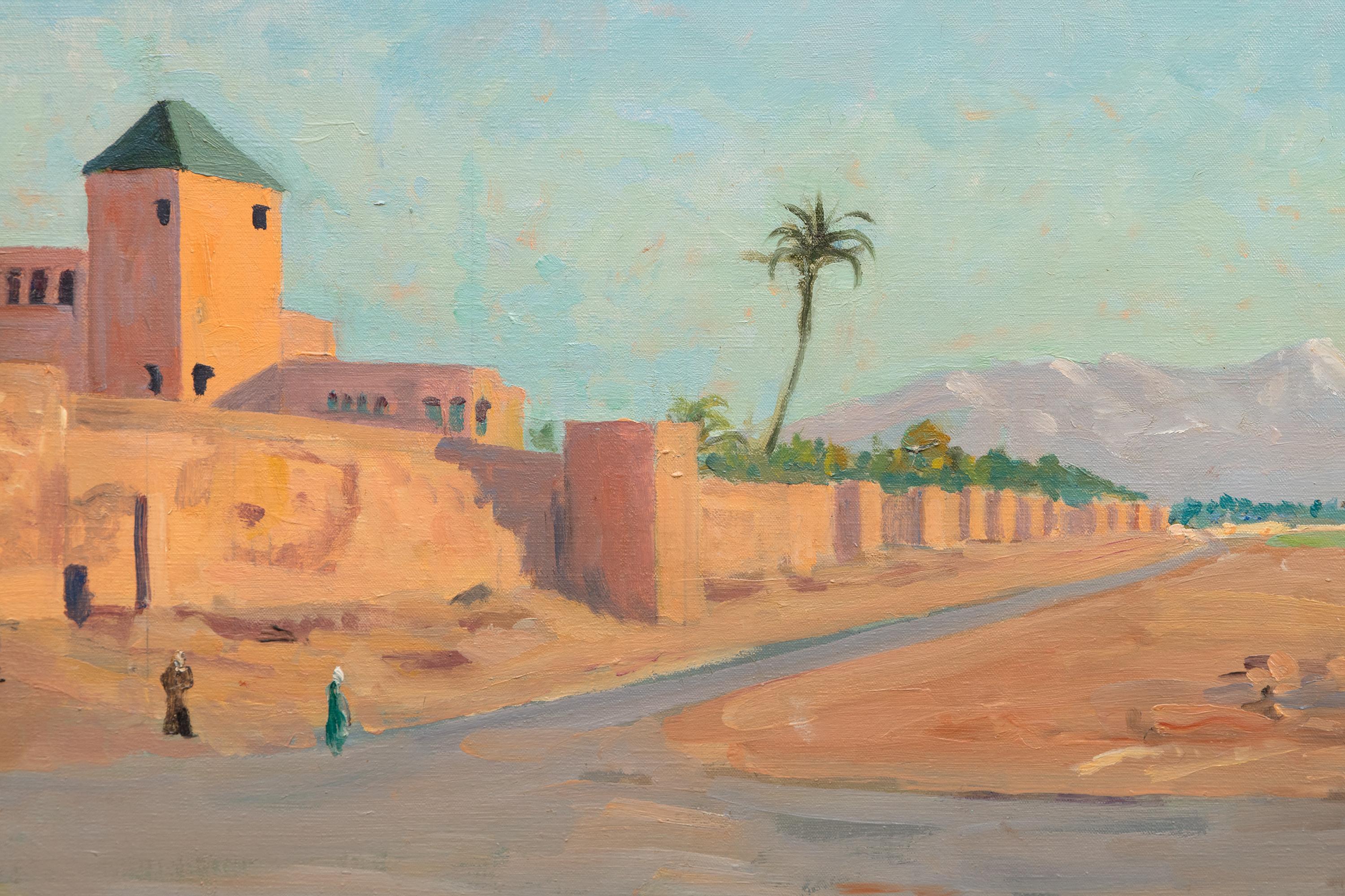 Marrakech with a Camel - Impressionist Painting by Winston Churchill