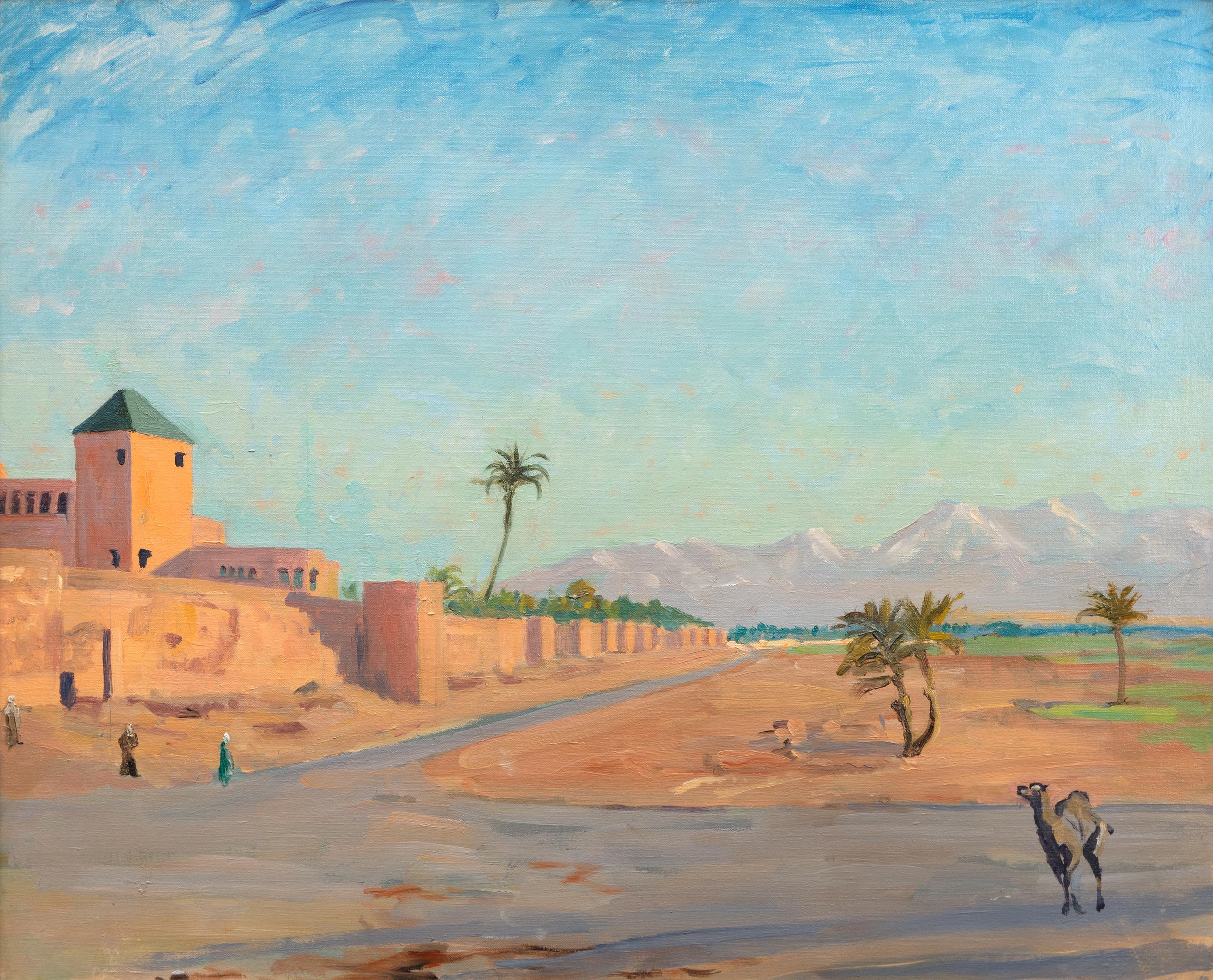 Winston Churchill Landscape Painting - Marrakech with a Camel