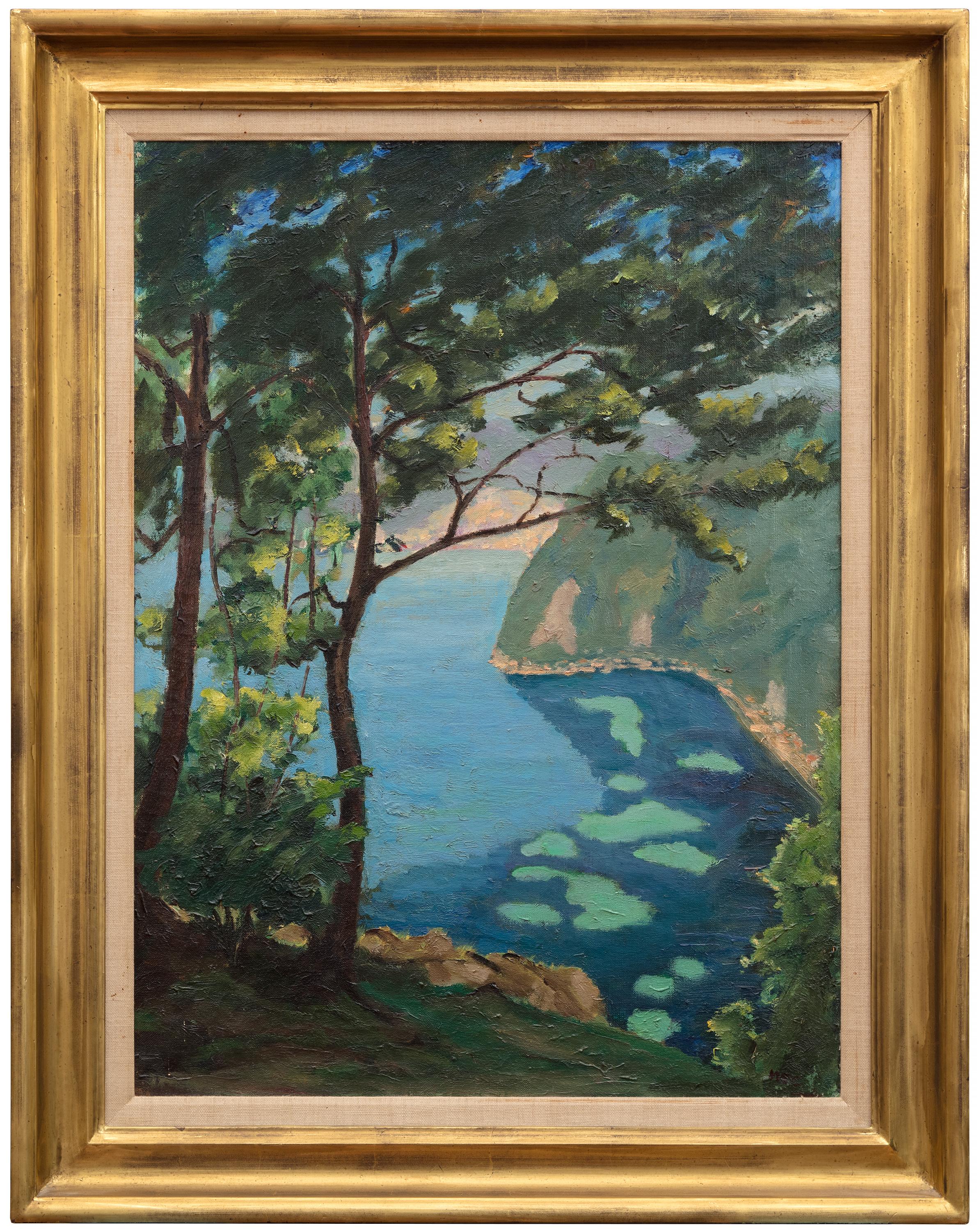 The Bay of Eze - Painting by Winston Churchill