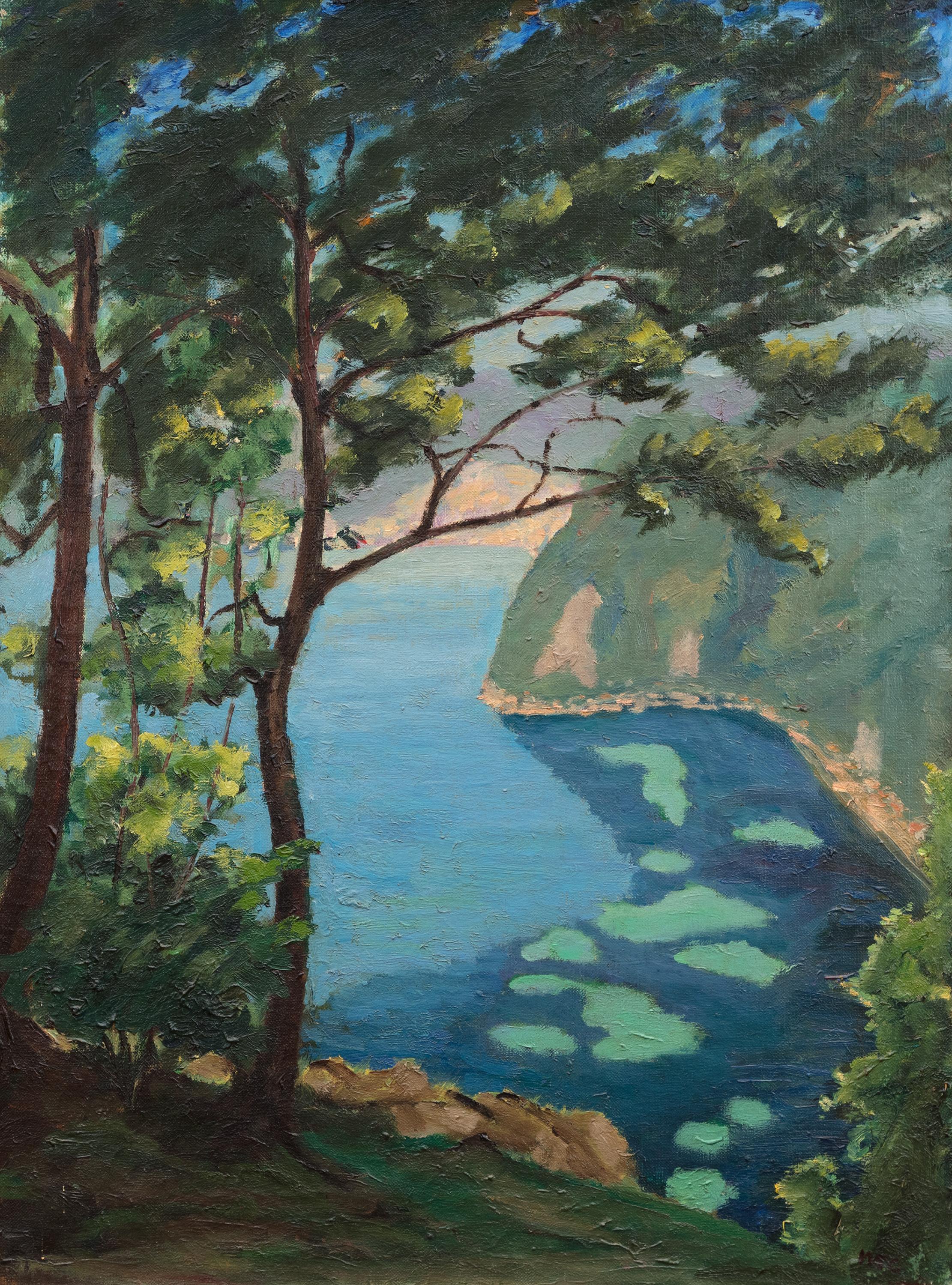 Winston Churchill Landscape Painting - The Bay of Eze