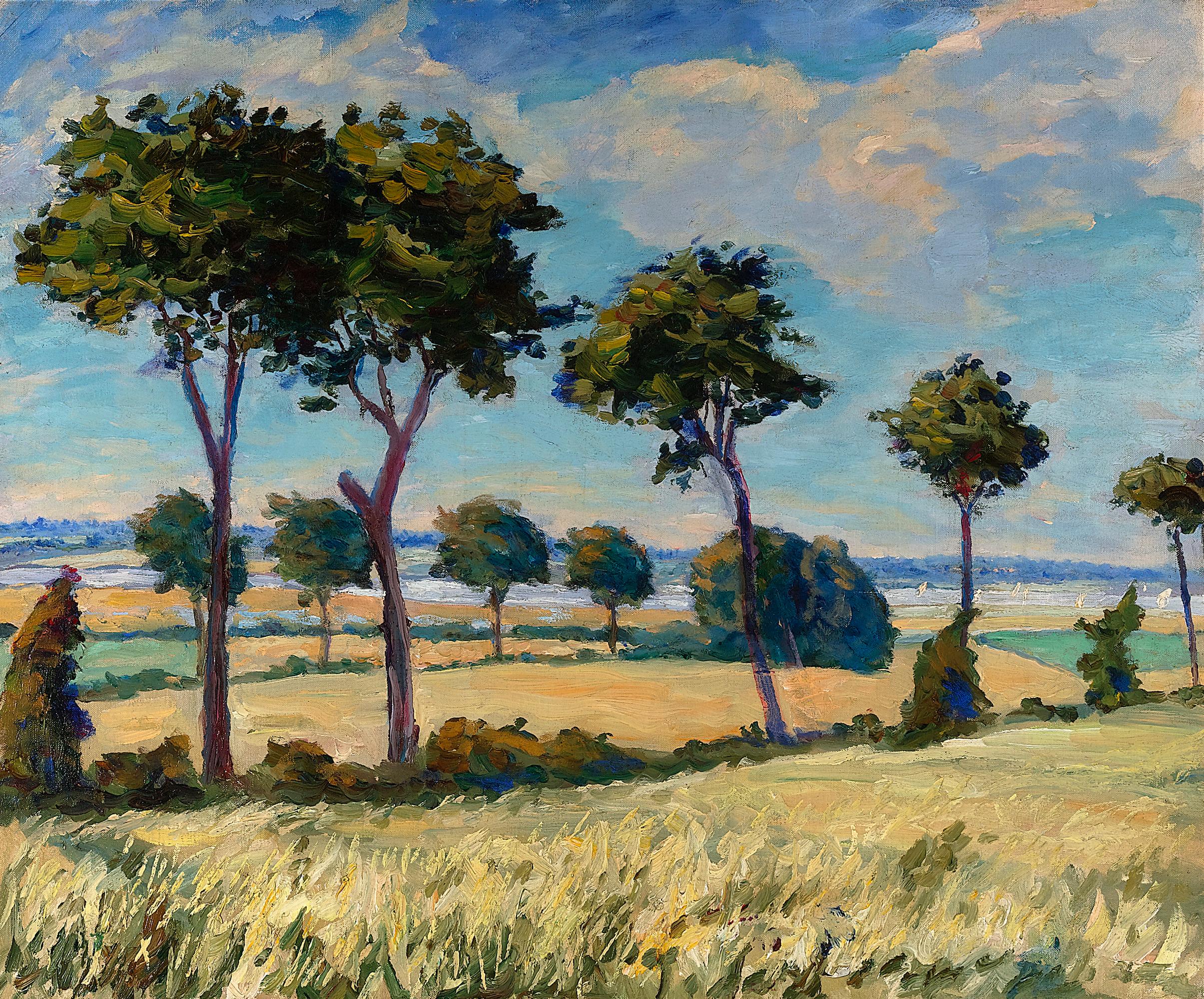 Sir Winston Churchill
1874-1965  British

 Trees in the Eastern Counties
Oil on canvas

Immediately recognizable as one of the most important statesmen in world history, Sir Winston Churchill also pursued the art of painting for more than 40 years.