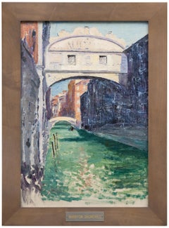 Venecia, El Puente de los Suspiros - Pintura al óleo sobre tabla, años 20