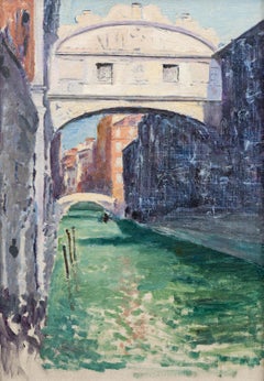 Venecia, El Puente de los Suspiros - Pintura al óleo sobre tabla, años 20