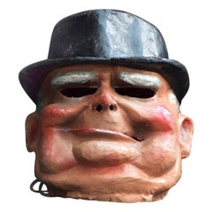 Vintage Winston Churchill Papier Mâché Head