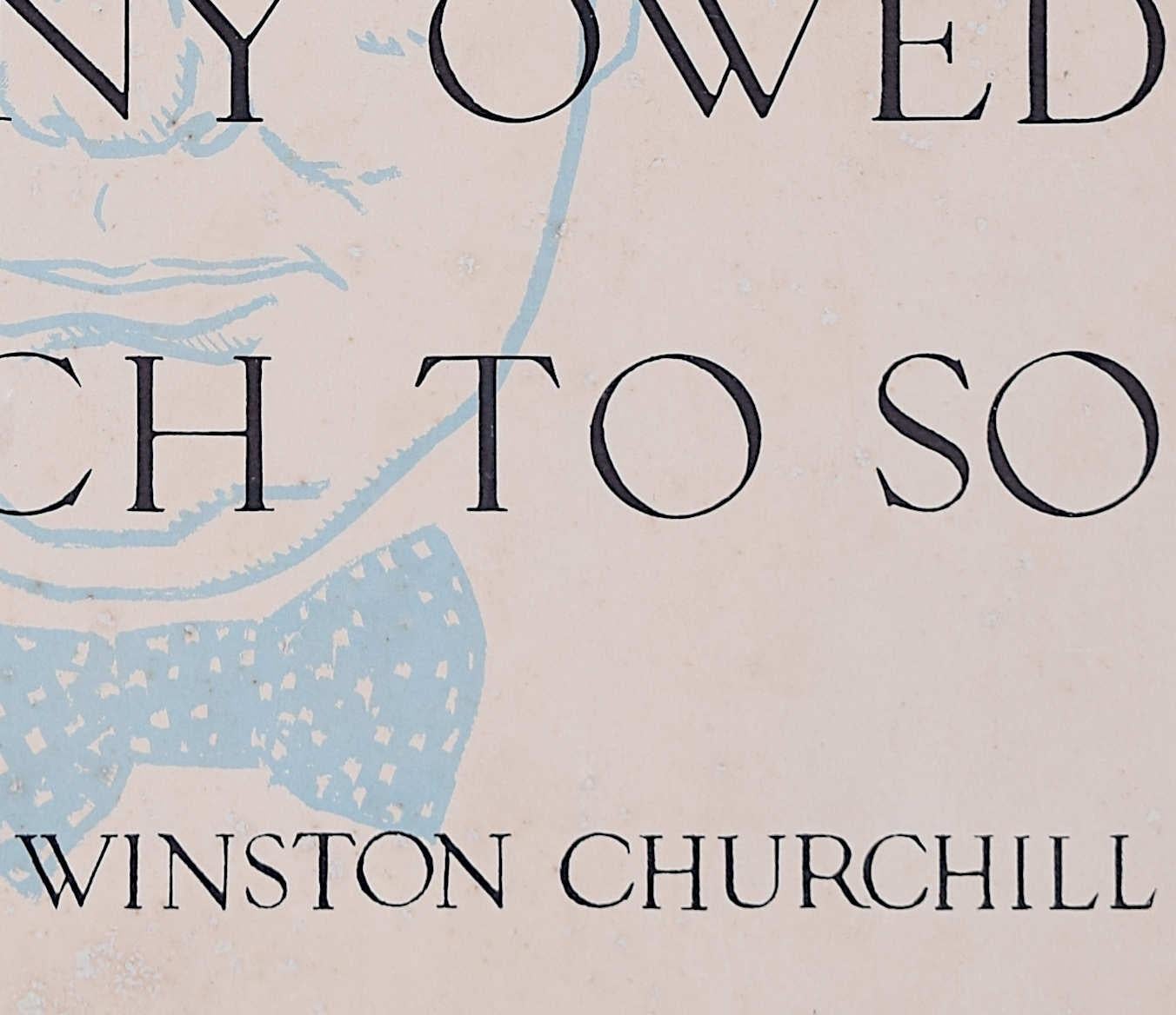 Nunca tantos debieron tanto a tan pocos, póster original de Winston Churchill en venta 3