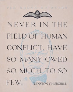 Never have so many owed so much to so few, original Winston Churchill poster