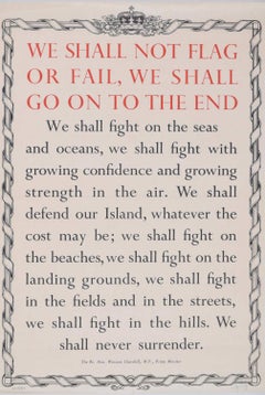 'Non ci arrenderemo mai', manifesto di Winston Churchill