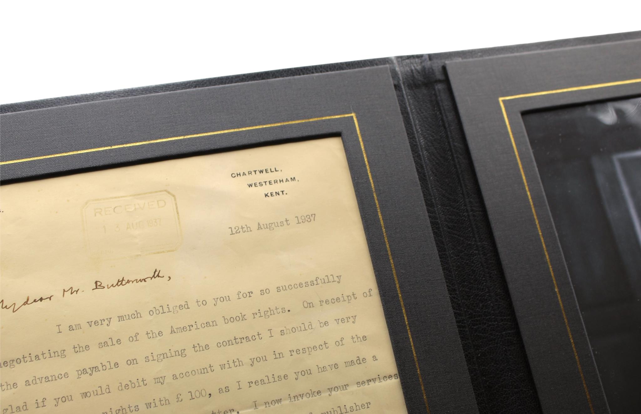 Lettre signée par Winston Churchill auéditeur britannique Thornton Butterworth, 1937 Bon état - En vente à Colorado Springs, CO
